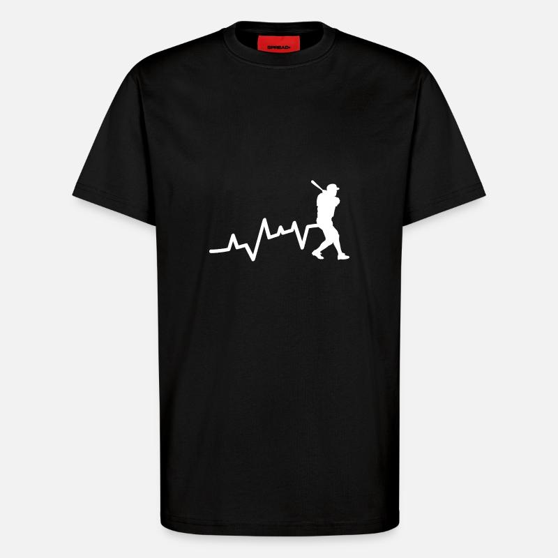 Baseballspieler Evolution Baseball - T-Shirt - made by SPREAD - SOLID BLACK