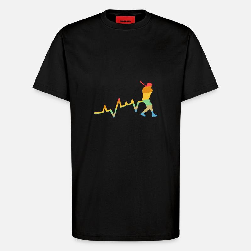 Baseballspieler Evolution Baseball - T-Shirt - made by SPREAD - SOLID BLACK