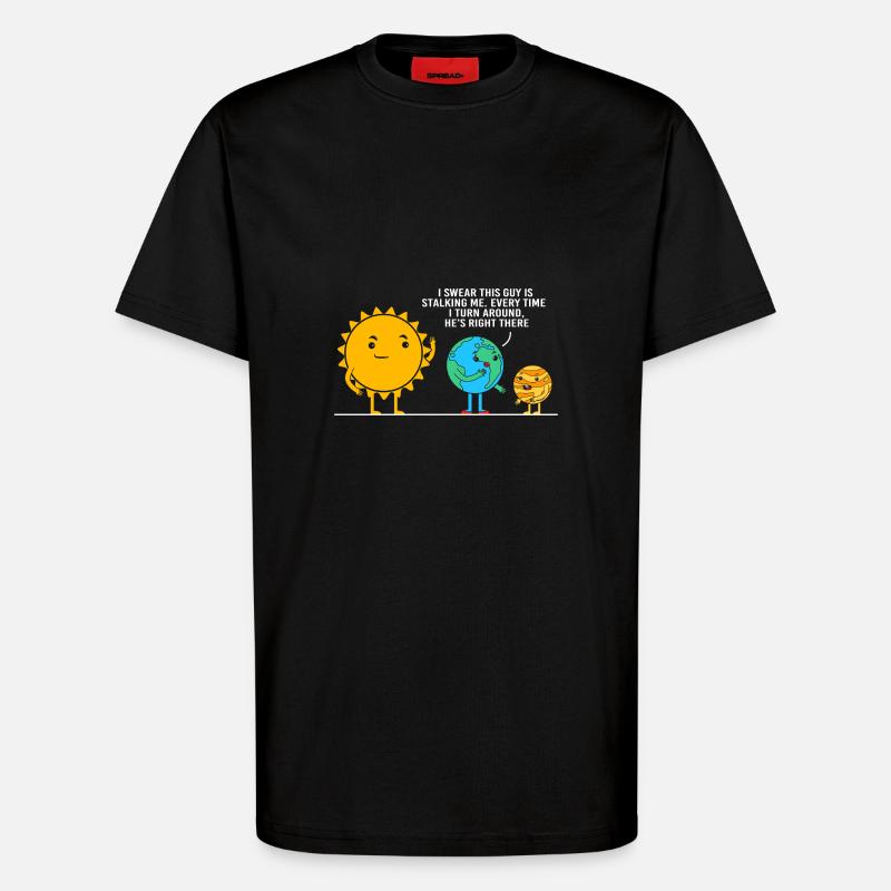 Univers du système solaire - T-shirt bio décontracté fabriqué en UE - SOLID BLACK