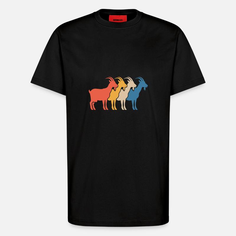Chèvre Chèvre Chèvre - T-shirt bio décontracté fabriqué en UE - SOLID BLACK