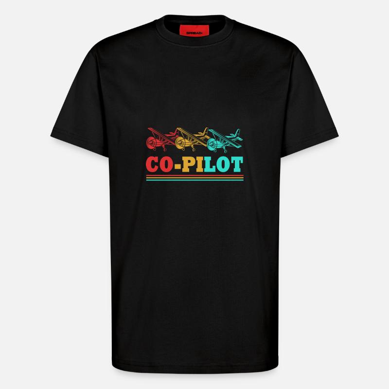 Pilot Flugzeug - T-Shirt - made by SPREAD - SOLID BLACK