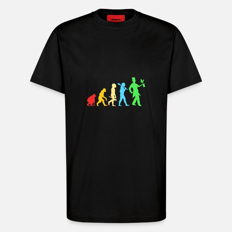 Zauberer Magie Magier Evolution - T-Shirt - made by SPREAD - SOLID BLACK