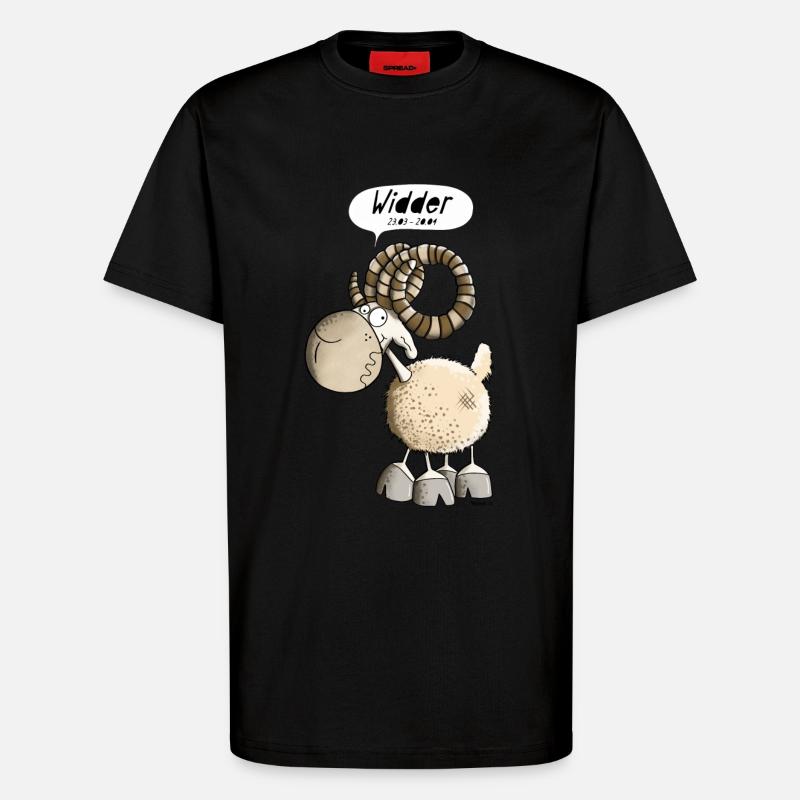 Lustiger Wilder Widder I Sternzeichen Geschenk - T-Shirt - made by SPREAD - SOLID BLACK