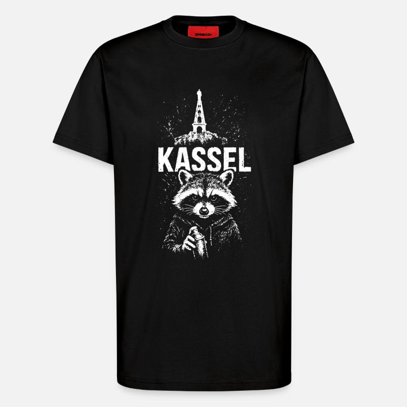 Kassel Herkules Waschbär Kassel - T-Shirt - made by SPREAD - SOLID BLACK