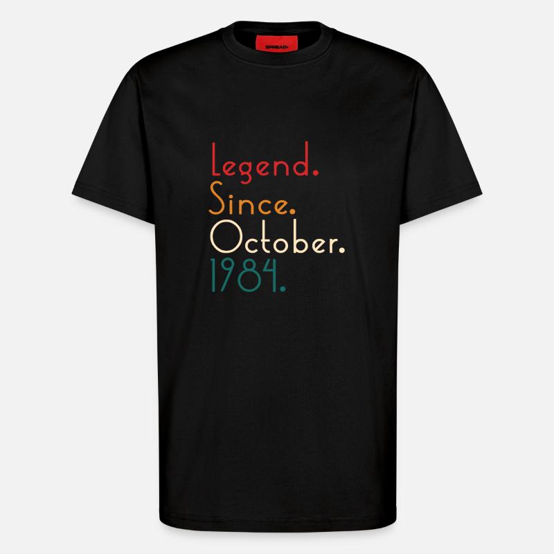 Legend Since October 1984 - T-shirt bio décontracté fabriqué en UE - SOLID BLACK