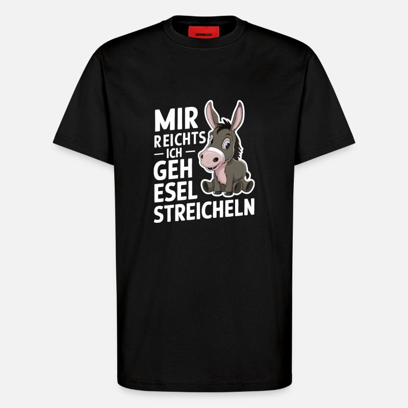 Âne âne mulet Muli - T-shirt bio décontracté fabriqué en UE - SOLID BLACK