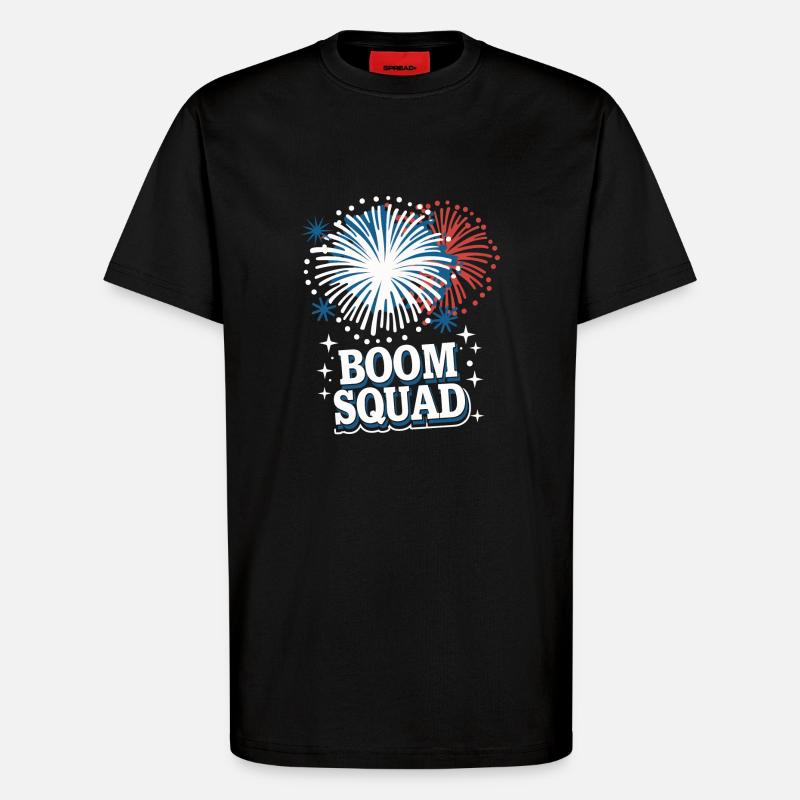Pyrotechnie Feux d’artifice Pyrotechnie - T-shirt bio décontracté fabriqué en UE - SOLID BLACK