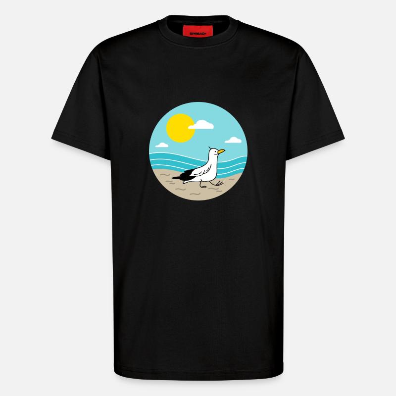 Möwe am Meer - T-Shirt - made by SPREAD - SOLID BLACK