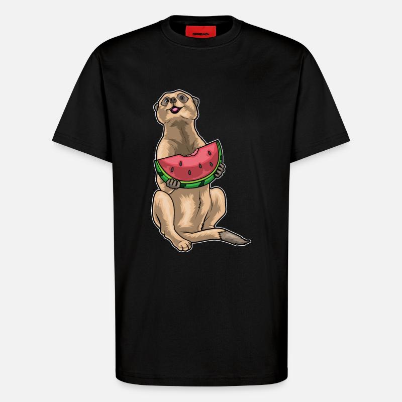 Suricate Pastèque - T-shirt bio décontracté fabriqué en UE - SOLID BLACK