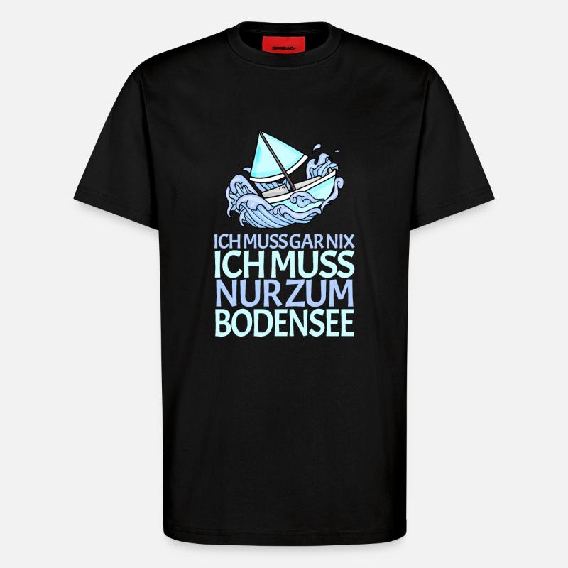 Bodensee - T-Shirt - made by SPREAD - SOLID BLACK