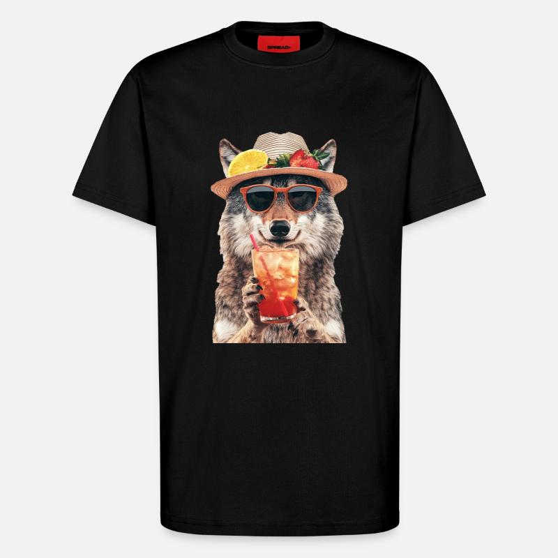 Wolf - T-Shirt - made by SPREAD - SOLID BLACK