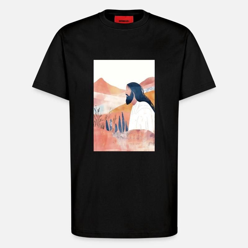 Modern Jesus Artwork - T-Shirt - made by SPREAD - SOLID BLACK