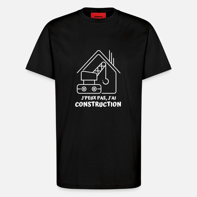 Construction chantier batiment 2 - T-shirt bio décontracté fabriqué en UE - SOLID BLACK