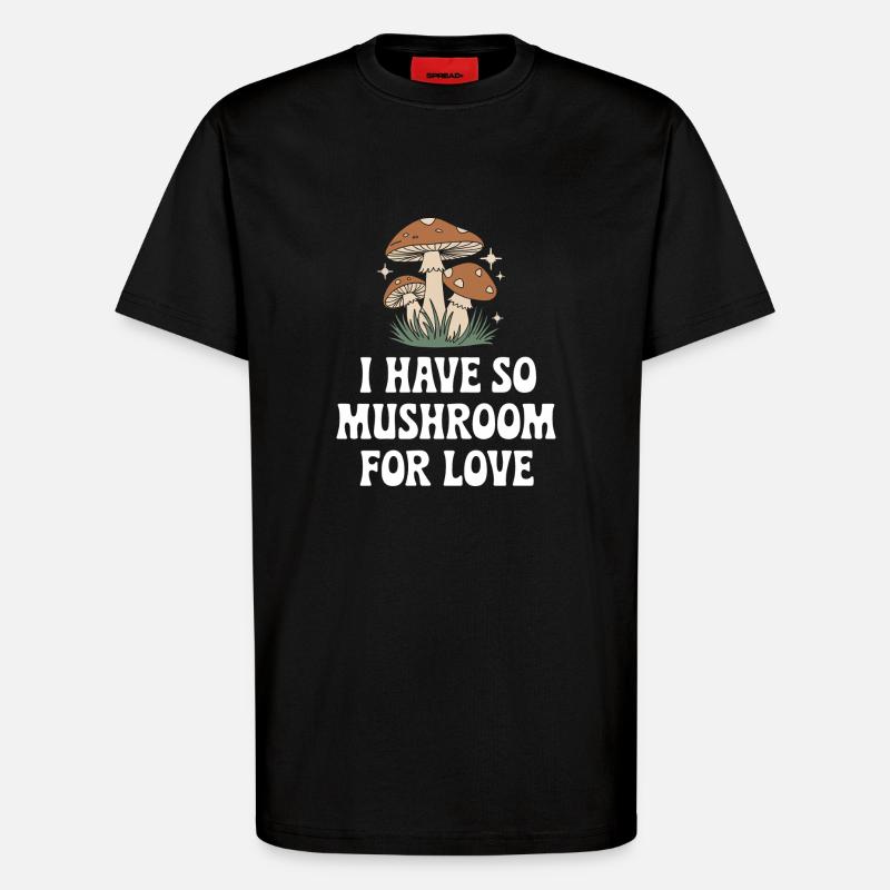 Champignons Champignons Champignon Champignon - T-shirt bio décontracté fabriqué en UE - SOLID BLACK