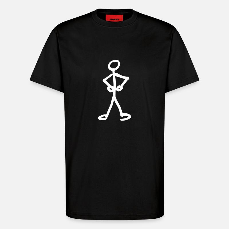 Strichmännchen - T-Shirt - made by SPREAD - SOLID BLACK