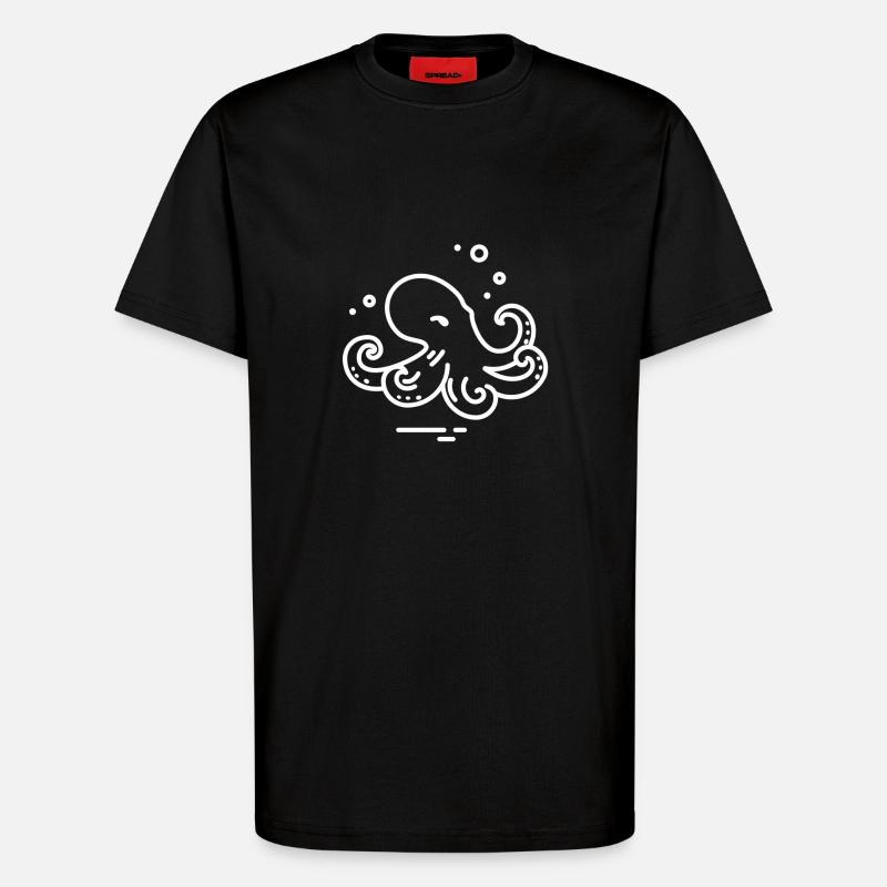 Oktopus - T-Shirt - made by SPREAD - SOLID BLACK