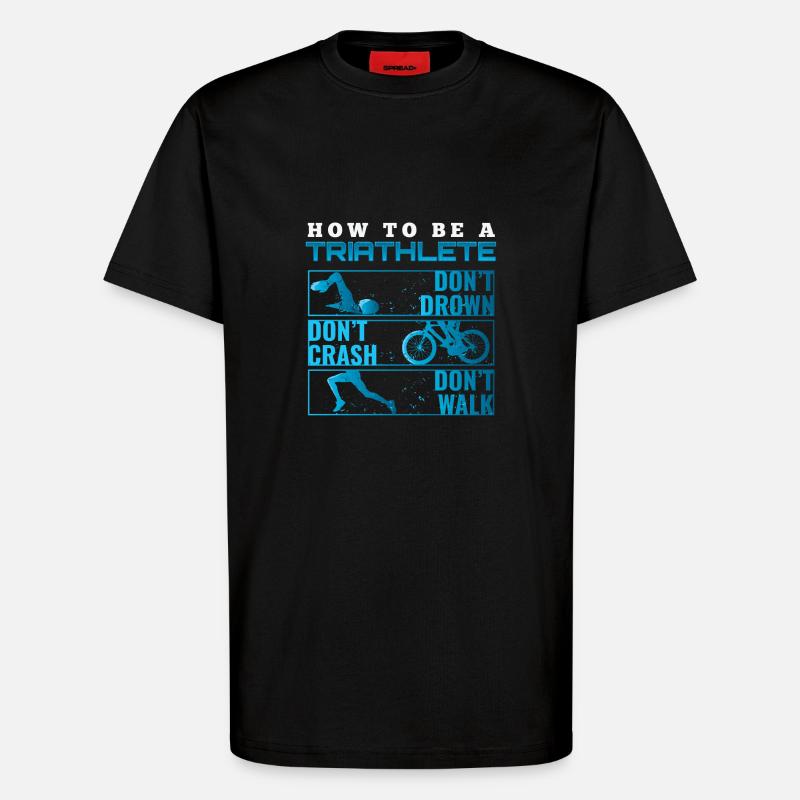 Triathlon Tshirt Geschenk Evolution Männer - T-Shirt - made by SPREAD - SOLID BLACK