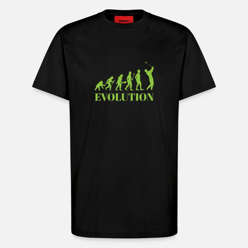 Evolution - Golf - Funny - Fun - Gift - T-Shirt - made by SPREAD - SOLID BLACK