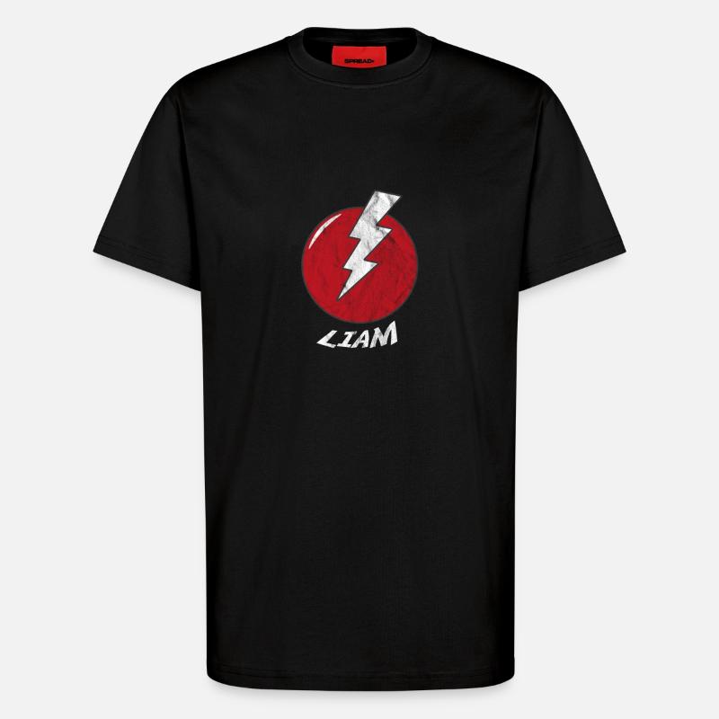 Blitz Namenshirt Superhero Superheld Liam - T-Shirt - made by SPREAD - SOLID BLACK