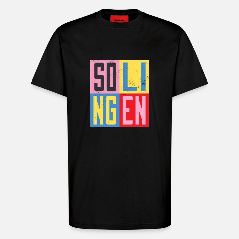 Solingen Städte Design - T-Shirt - made by SPREAD - SOLID BLACK