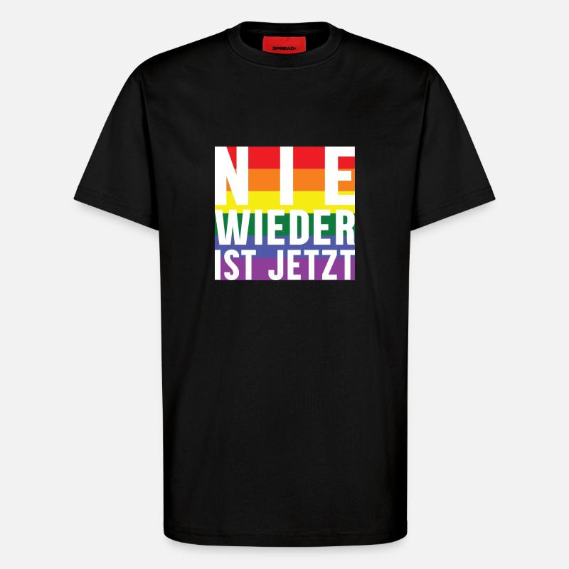 Never again lettering Pride - T-Shirt - made by SPREAD - SOLID BLACK