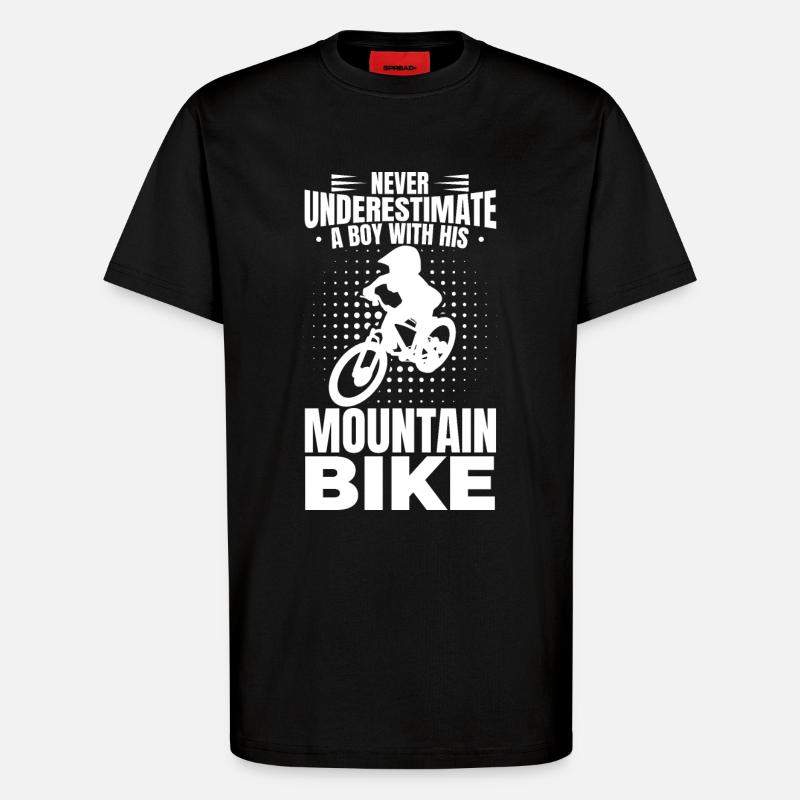 Mountainbiker Junge - T-Shirt - made by SPREAD - SOLID BLACK