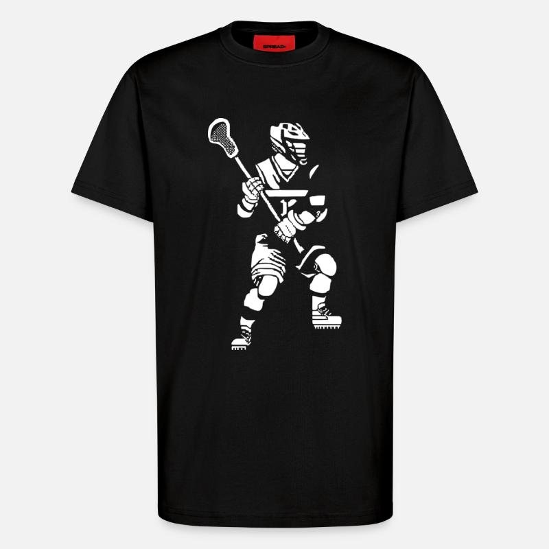 Lacrosse Player Pixel Art - T-Shirt - made by SPREAD - SOLID BLACK