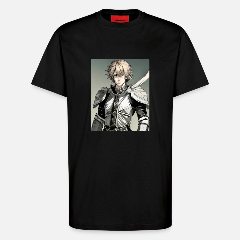 Anime Held - T-Shirt - made by SPREAD - SOLID BLACK
