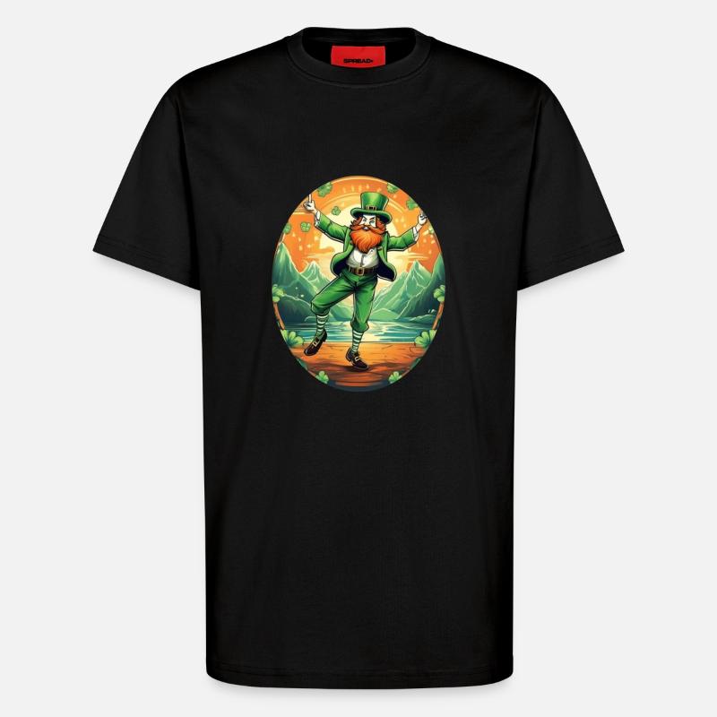 Danse trèfle de la Saint-Patrick - T-shirt bio décontracté fabriqué en UE - SOLID BLACK
