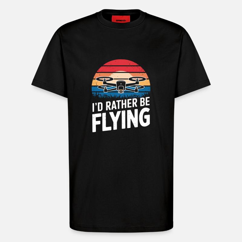 Dronen Pilot Quadrocopter Drone - T-Shirt - made by SPREAD - SOLID BLACK