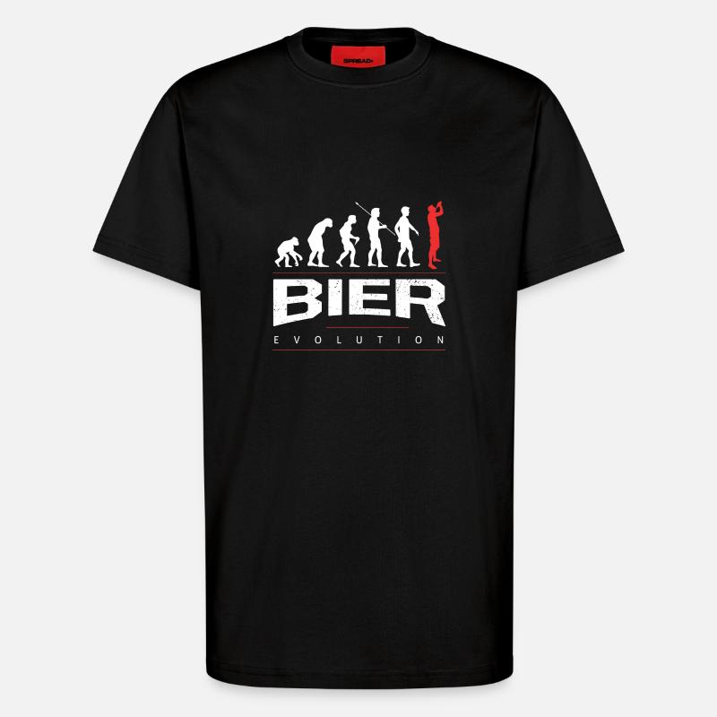 The beer evolution - T-Shirt - made by SPREAD - SOLID BLACK