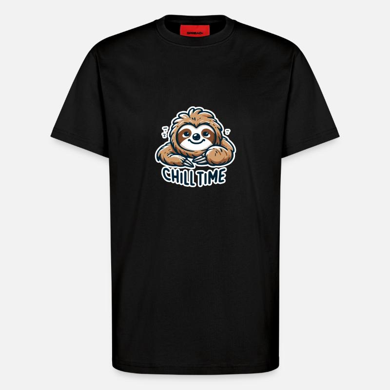 Chill Time - Sloth Illustration - T-Shirt - made by SPREAD - SOLID BLACK