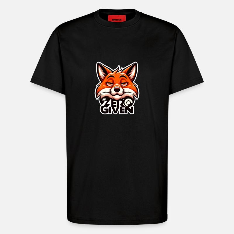 Zero Given - Fox Illustration - T-Shirt - made by SPREAD - SOLID BLACK