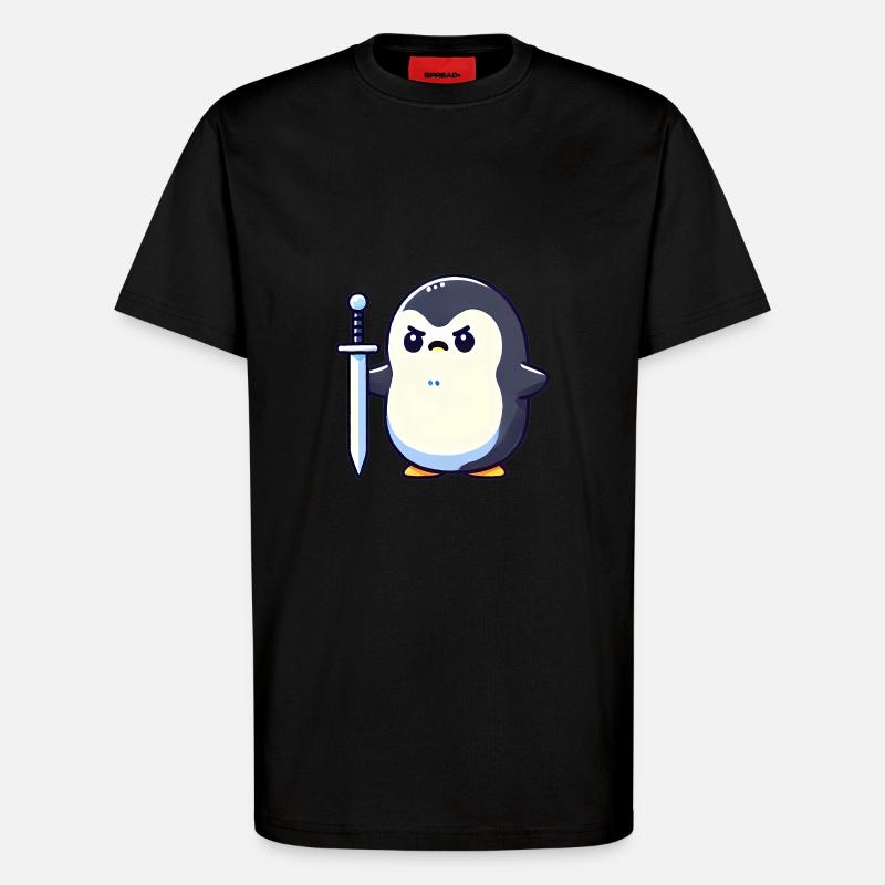 Tiny Penguin Warrior - T-Shirt - made by SPREAD - SOLID BLACK