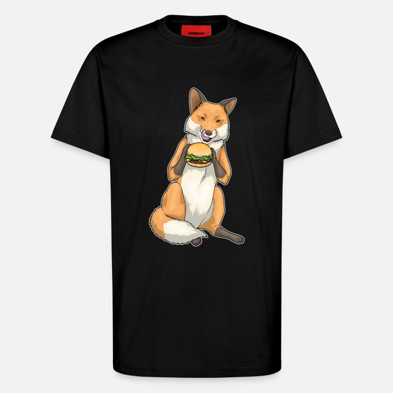 Fuchs Burger - T-shirt bio décontracté fabriqué en UE - SOLID BLACK