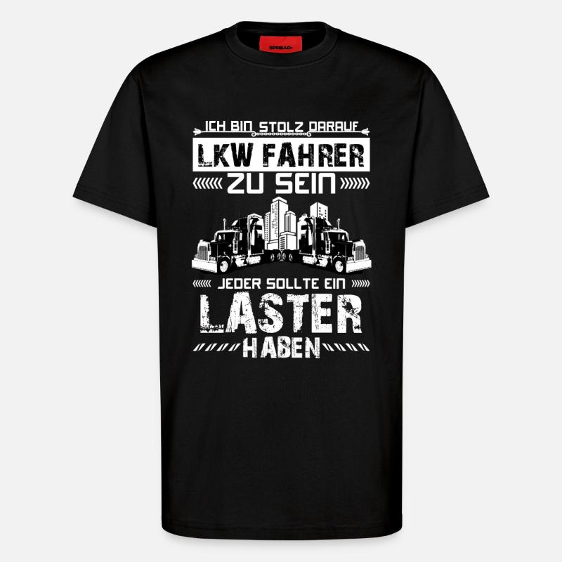 Trucker 04 - T-Shirt - made by SPREAD - SOLID BLACK