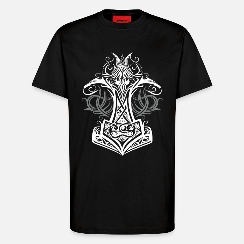 Thors Hammer Mjolnir Wikinger Symbol - T-Shirt - made by SPREAD - SOLID BLACK