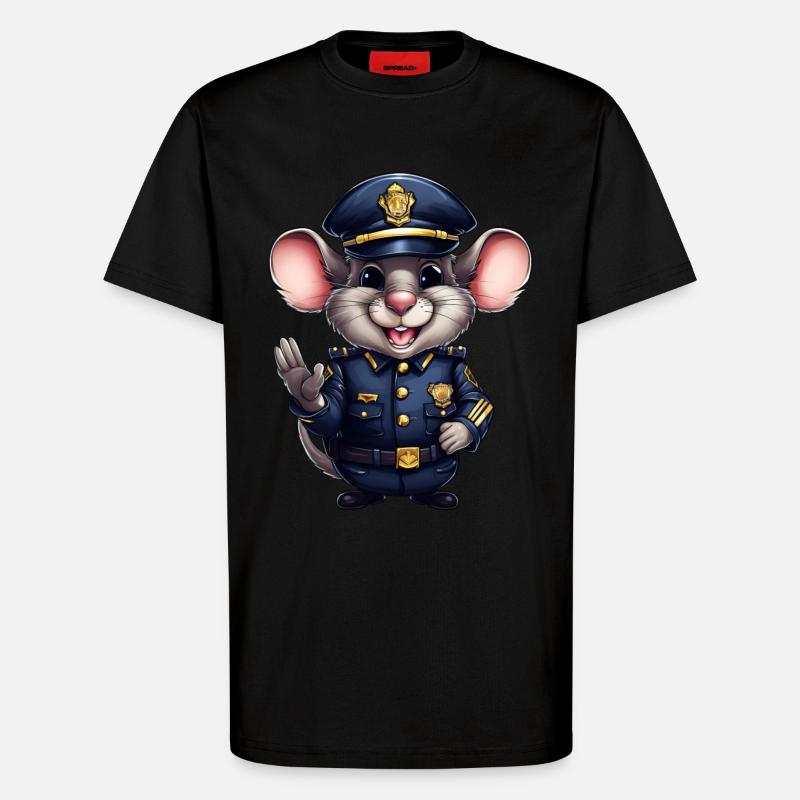 Polizei Ratte - T-Shirt - made by SPREAD - SOLID BLACK