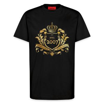 18. Geburtstag Semper Verum - Established 04/2007 - T-Shirt - made by SPREAD - SOLID BLACK - Vorne - Alina (178cm) & Michal (187cm)