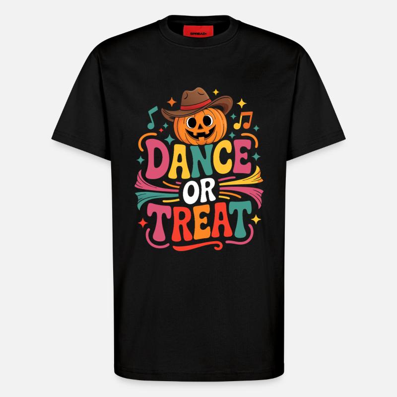 Kürbis Tanz oder Treat - T-Shirt - made by SPREAD - SOLID BLACK