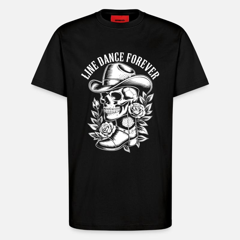 Bone Cowboy with Flower Frame - T-Shirt - made by SPREAD - SOLID BLACK