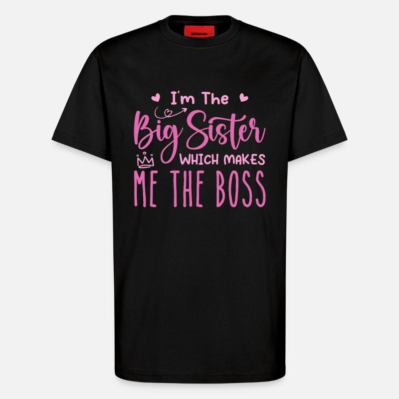 Ich bin die große Schwester - T-Shirt - made by SPREAD - SOLID BLACK