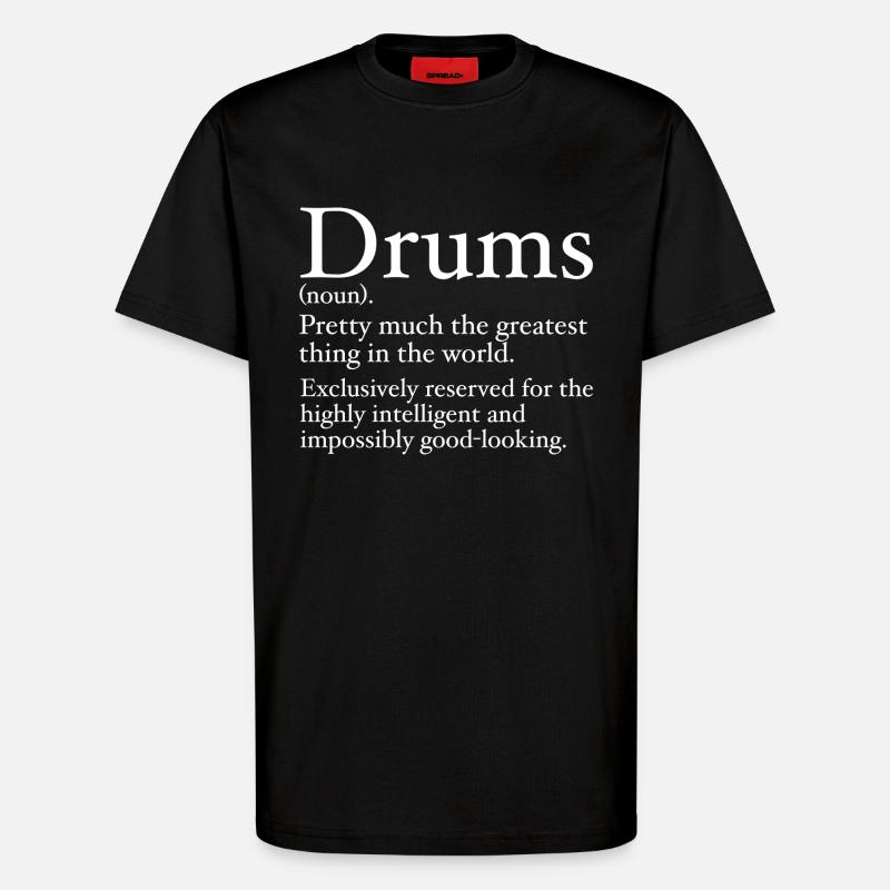 Funny Drummer Definition - T-Shirt - made by SPREAD - SOLID BLACK
