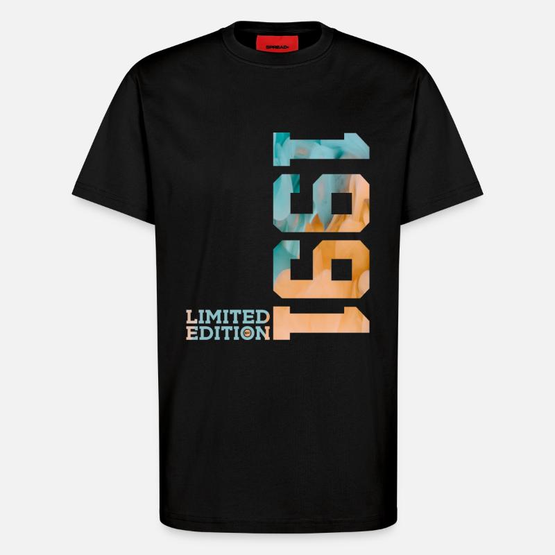 35E ANNIVERSAIRE ÉDITION LIMITÉE 1991 - T-shirt bio décontracté fabriqué en UE - SOLID BLACK