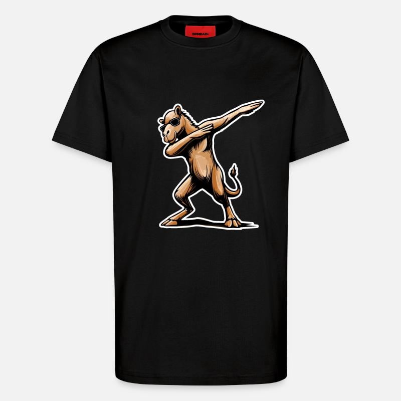 Stylisches Dabbing-Dromedar Design Geschenk - T-Shirt - made by SPREAD - SOLID BLACK