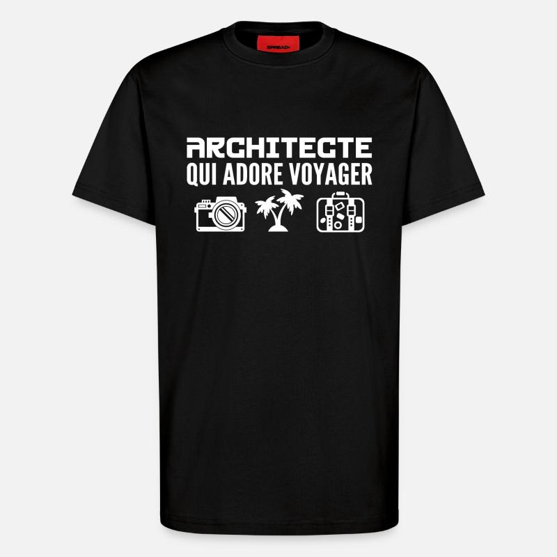 Reisende & Architekten: Leidenschaft & Entdeckung - T-Shirt - made by SPREAD - SOLID BLACK