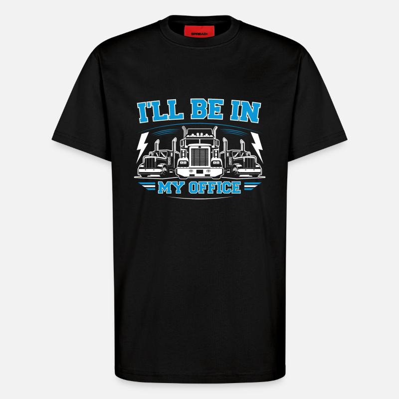 I'll be in my office - T-Shirt - made by SPREAD - SOLID BLACK