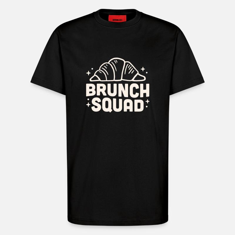 Brunch squad croissants - T-shirt bio décontracté fabriqué en UE - SOLID BLACK