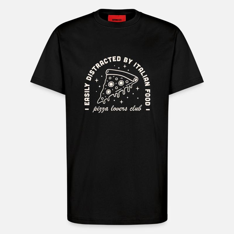 Humorvolle Pizza - T-Shirt - made by SPREAD - SOLID BLACK