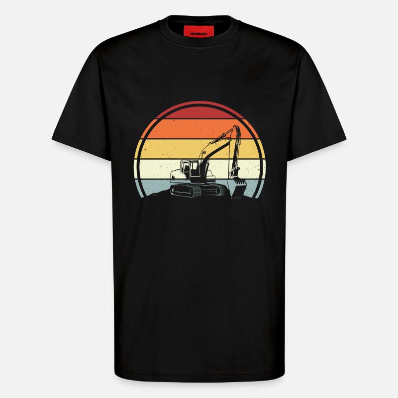 Excavator - T-Shirt - made by SPREAD - SOLID BLACK